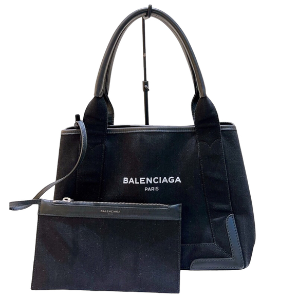 Balenciaga Cabas Small Canvas Tote Bag Navy - Picture 1 of 9